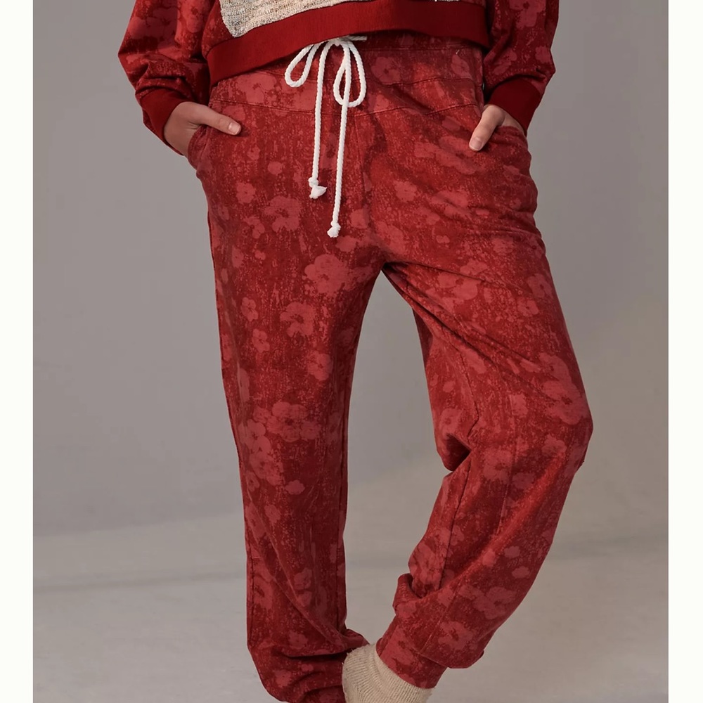 Anthropologie Flora Printed Joggers